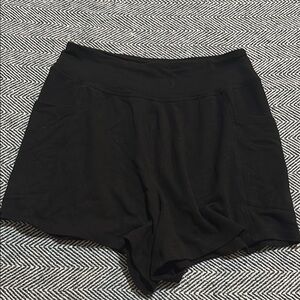 Black Cozy Shorts with High-Waisted Design